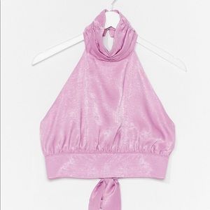 Nasty Gal Pink Halter Crop Top Size 6